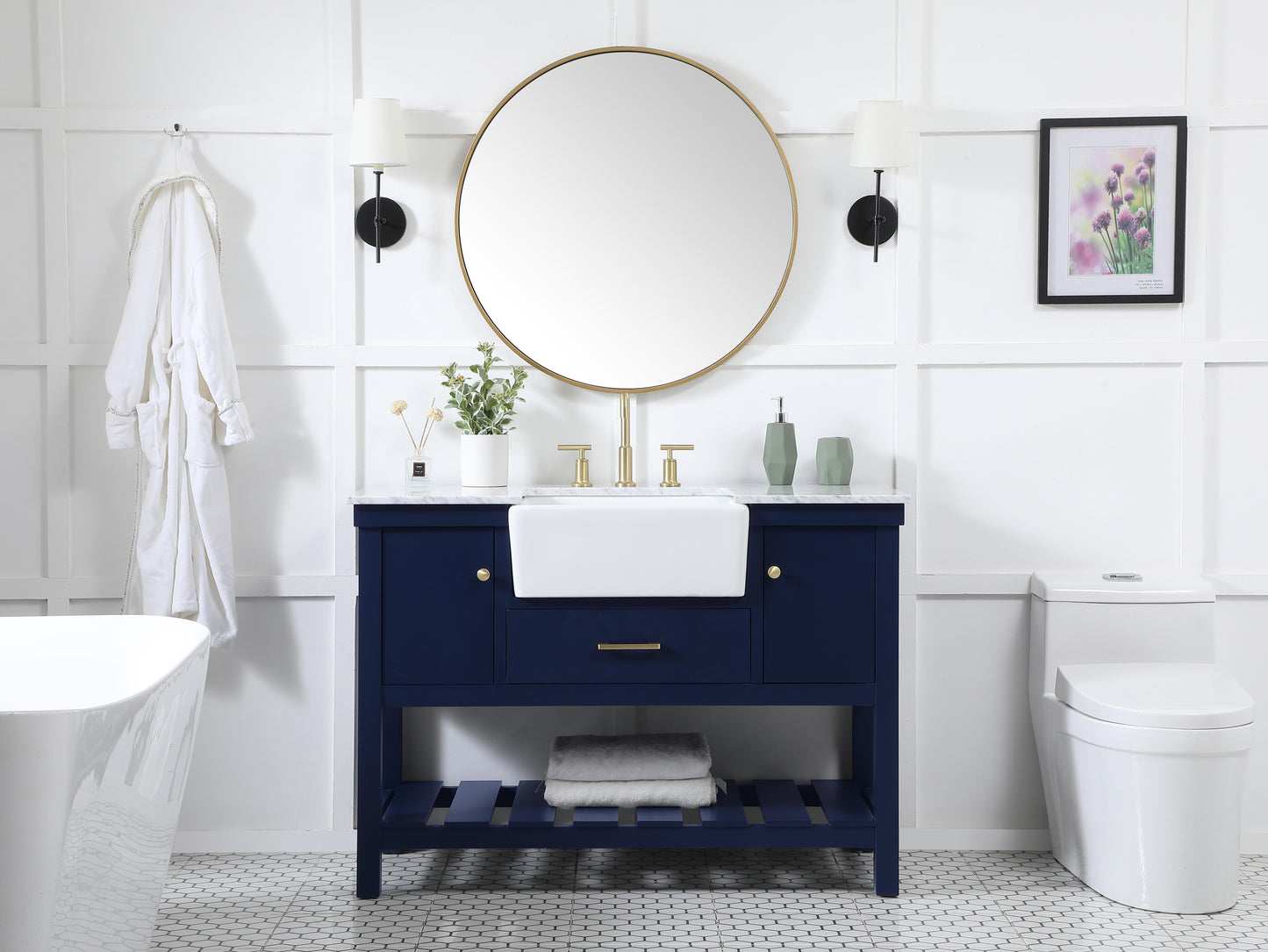 48 inch Single Bathroom Vanity in Blue - BC4504834BL