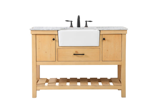 48 inch Single Bathroom Vanity in Natural Wood