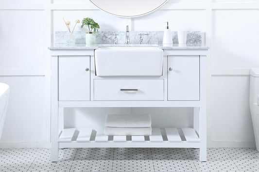 48 inch Single Bathroom Vanity in White with backsplash - BC4504834WH-BS