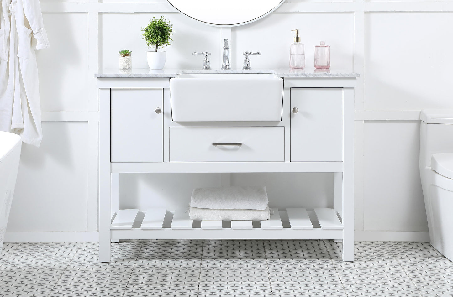 48 inch Single Bathroom Vanity in White - BC4504834WH