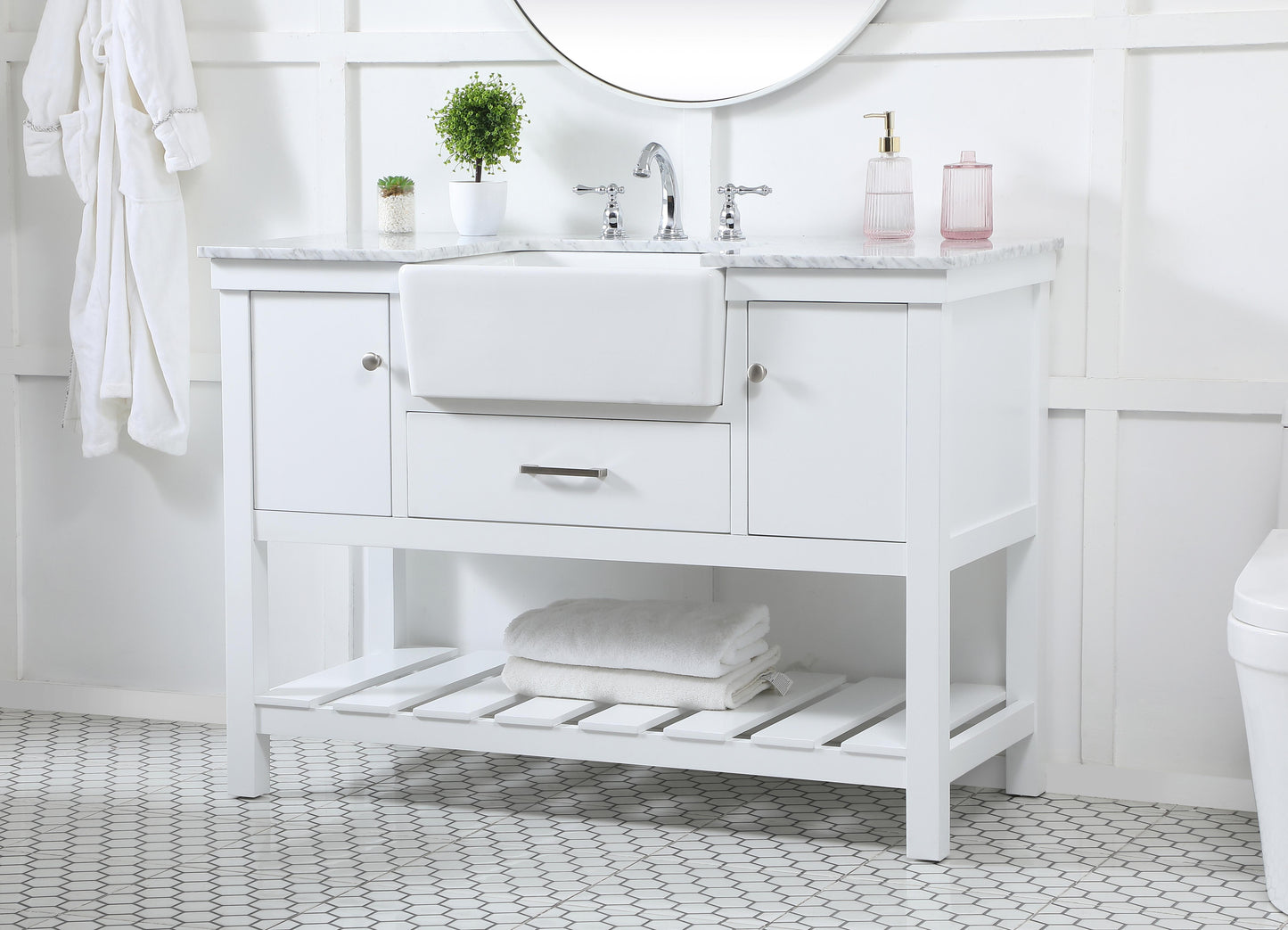 48 inch Single Bathroom Vanity in White - BC4504834WH