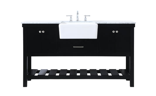 60 inch Single Bathroom Vanity in Black