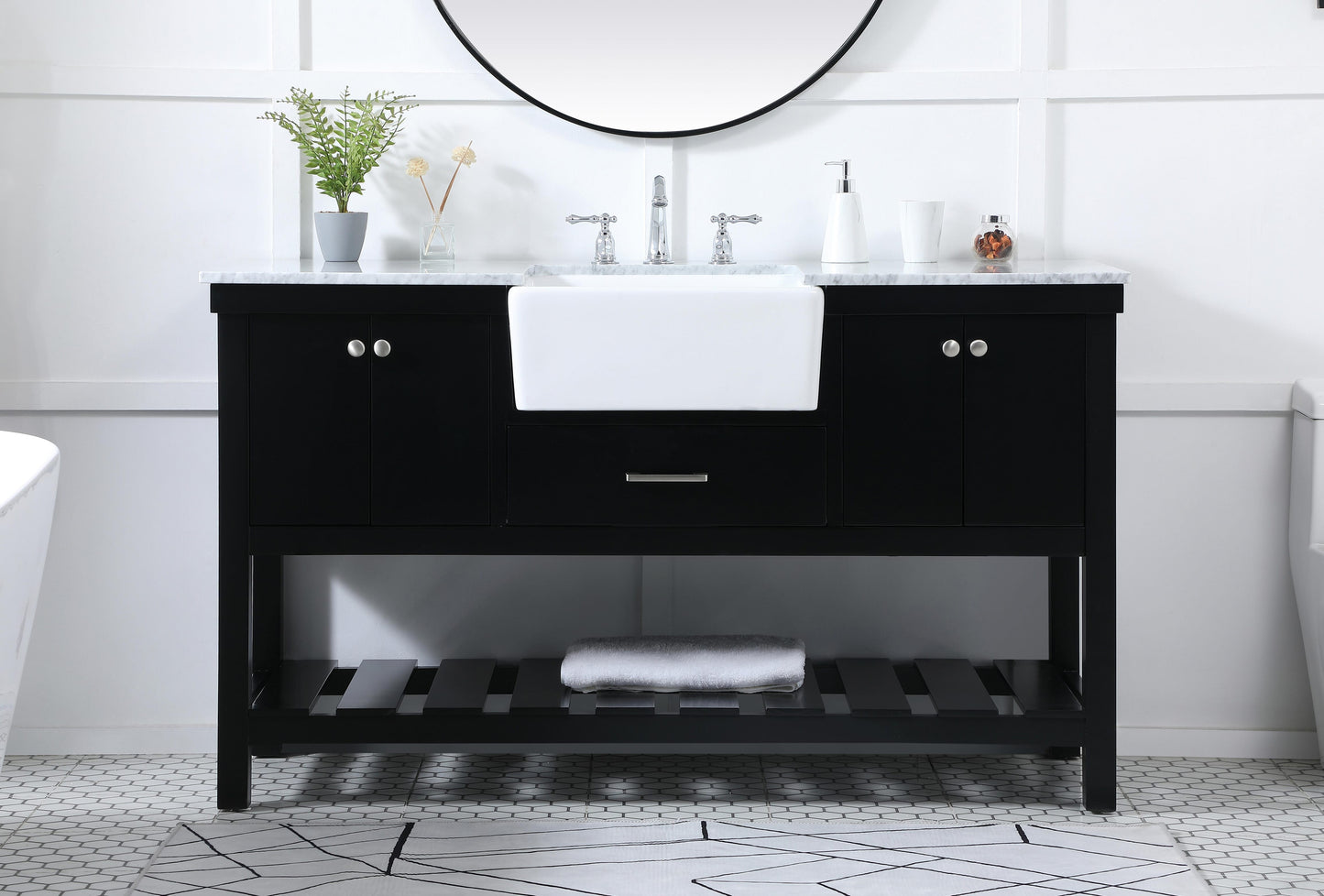 60 inch Single Bathroom Vanity in Black