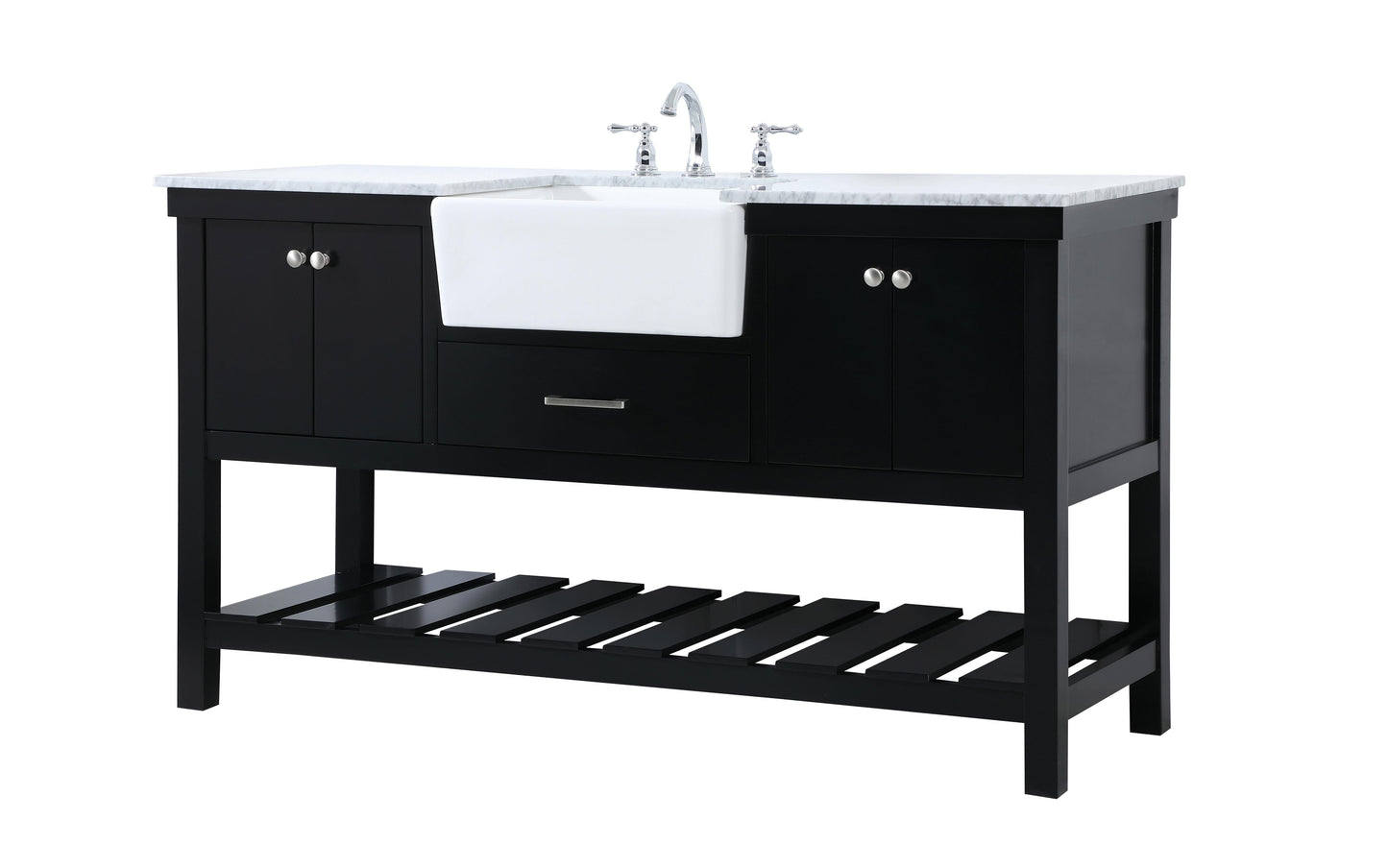 60 inch Single Bathroom Vanity in Black