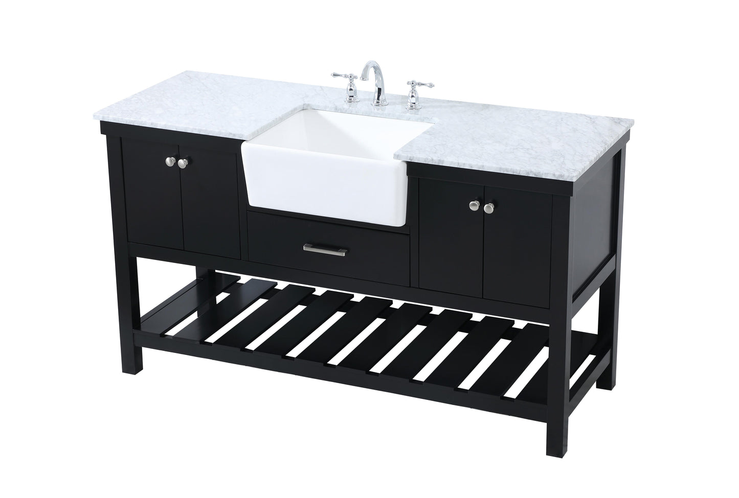 60 inch Single Bathroom Vanity in Black