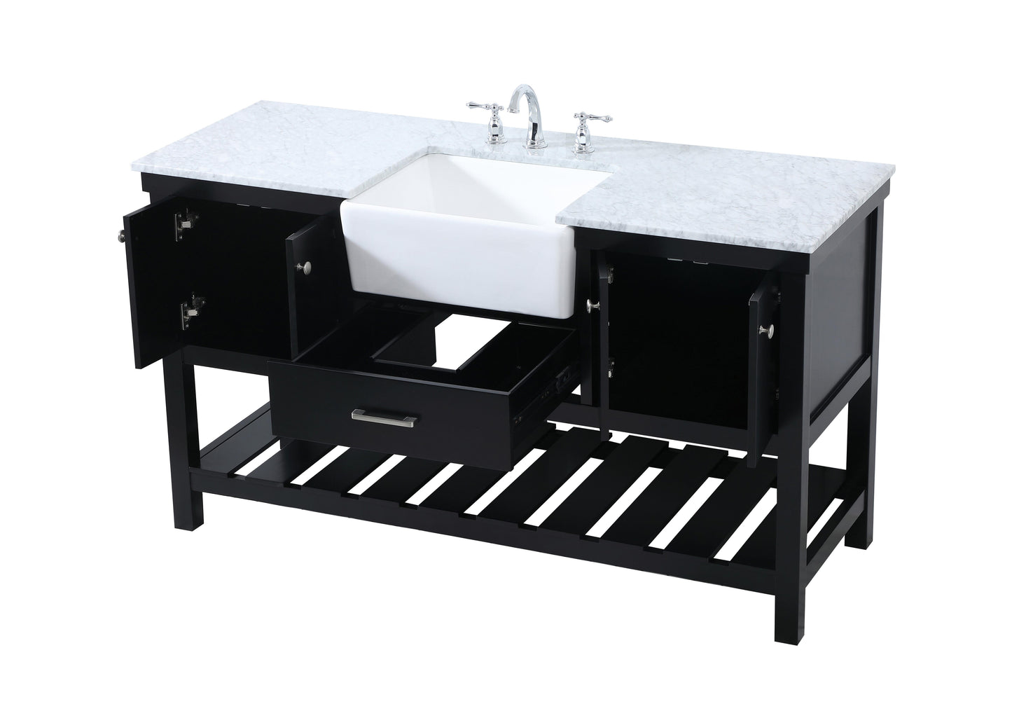 60 inch Single Bathroom Vanity in Black