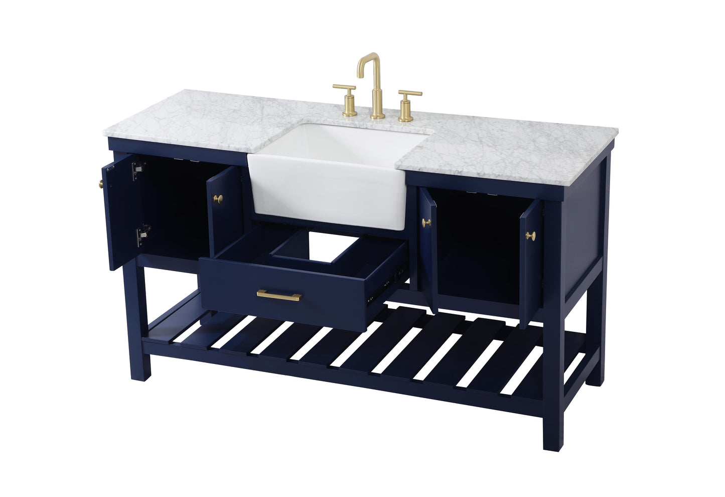 60 inch Single Bathroom Vanity in Blue