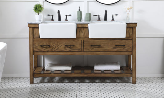 60 inch Double Bathroom Vanity in Driftwood - BC450D6034DW