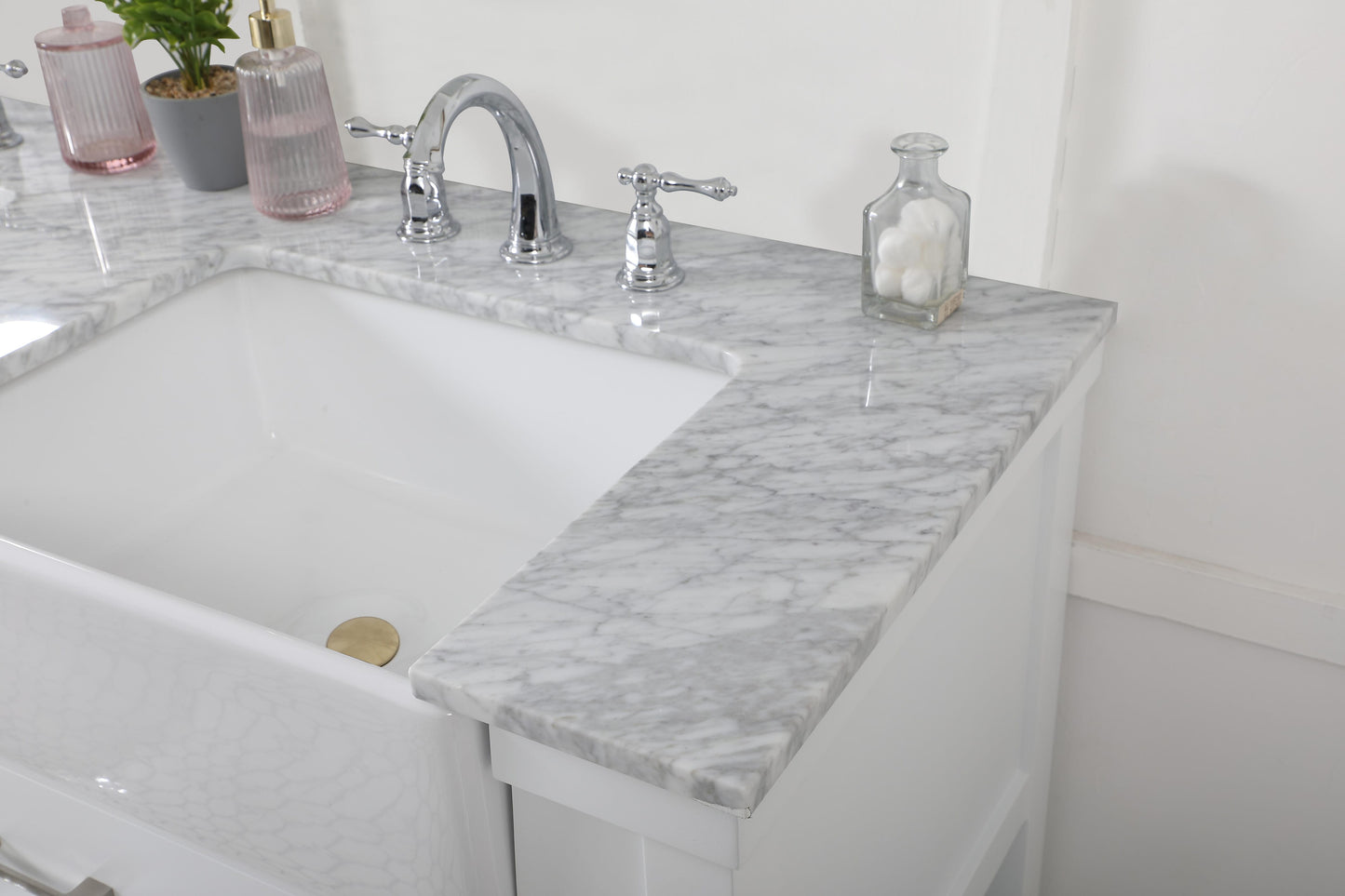 60 inch Double Bathroom Vanity in White