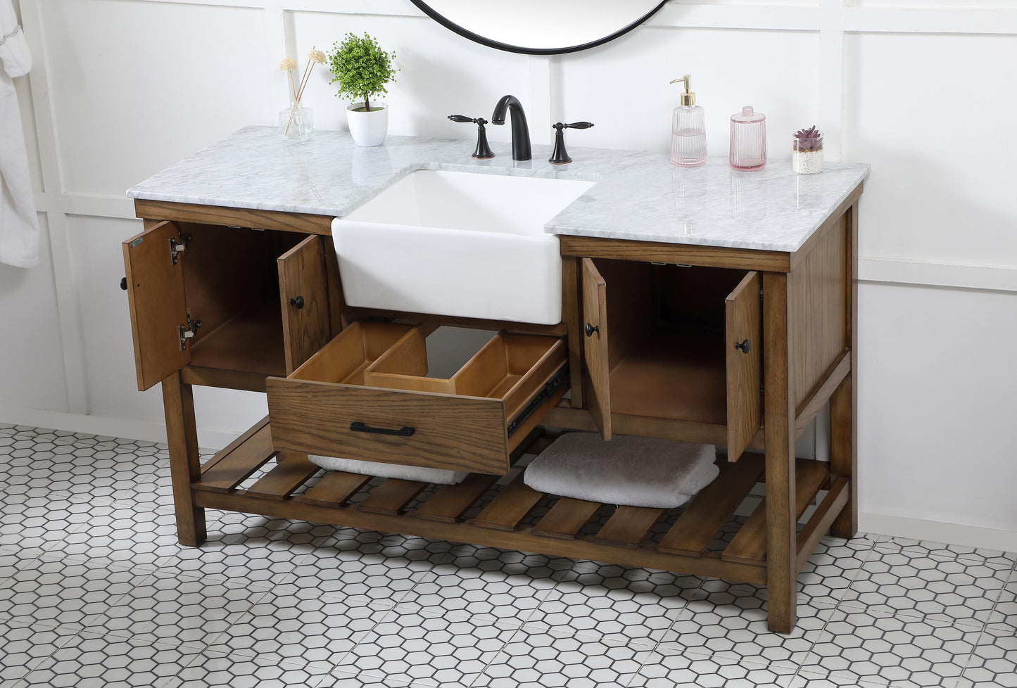 60 inch Single Bathroom Vanity in Driftwood - BC4506034DW