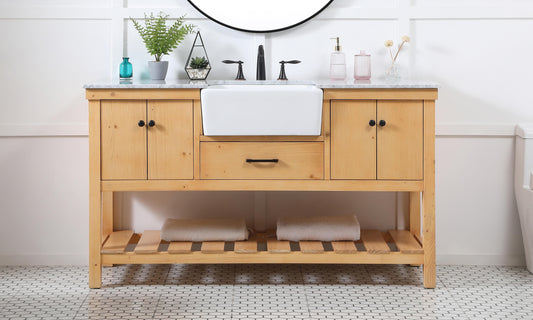 60 inch Single Bathroom Vanity in Natural Wood - BC4506034NW