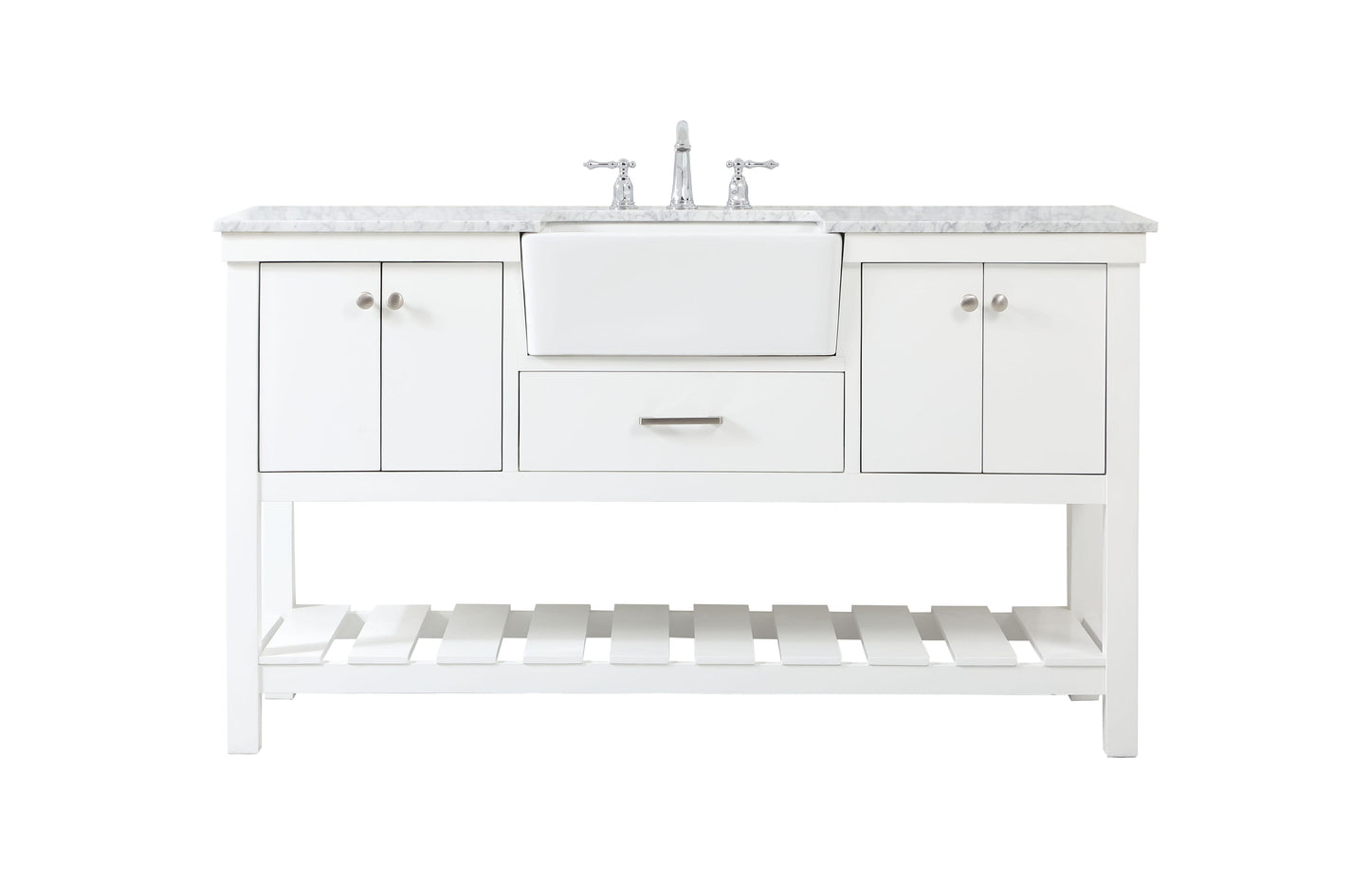 60 inch Single Bathroom Vanity in White