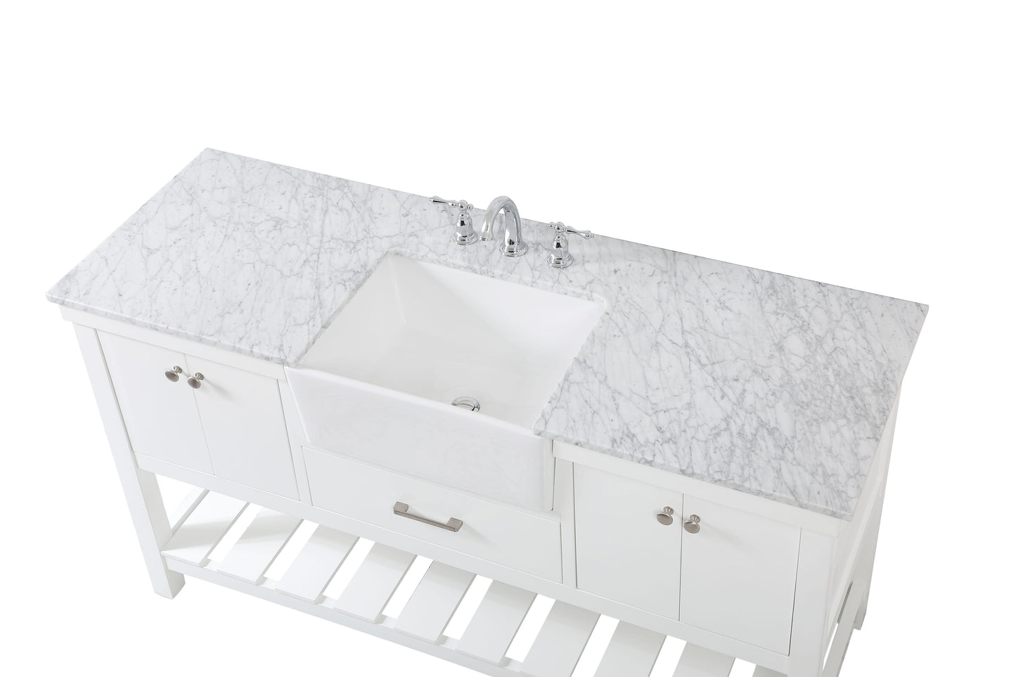 60 inch Single Bathroom Vanity in White