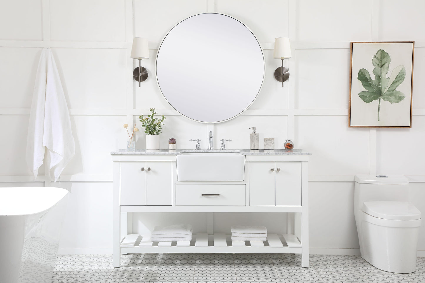 60 inch Single Bathroom Vanity in White