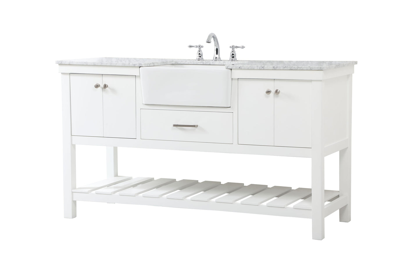 60 inch Single Bathroom Vanity in White