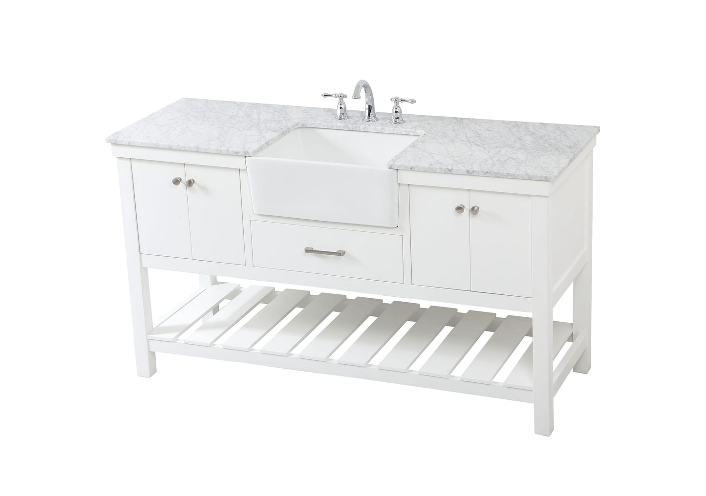 60 inch Single Bathroom Vanity in White