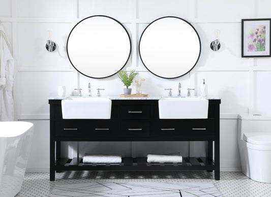 72 inch Double Bathroom Vanity in Black - BC450D7234BK