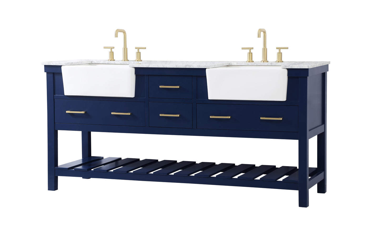 72 inch Double Bathroom Vanity in Blue