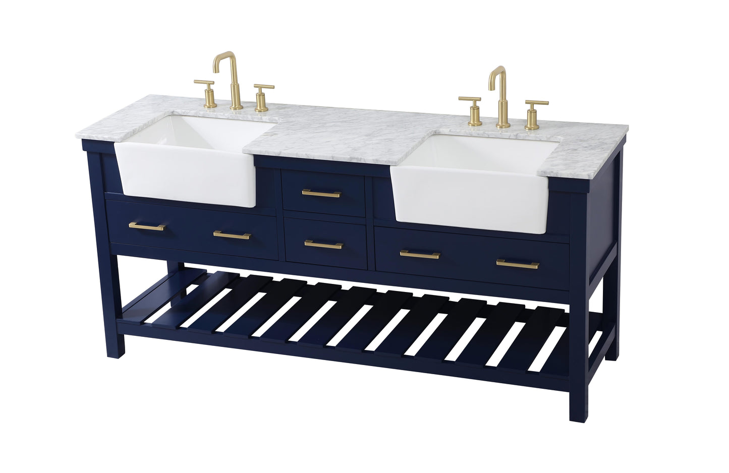 72 inch Double Bathroom Vanity in Blue