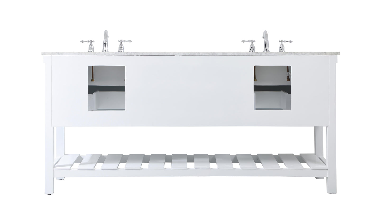 72 inch Double Bathroom Vanity in White