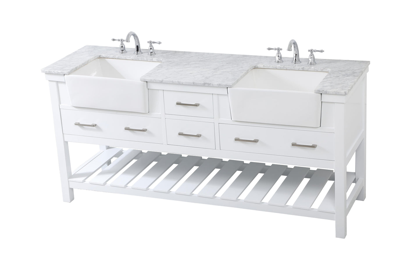 72 inch Double Bathroom Vanity in White