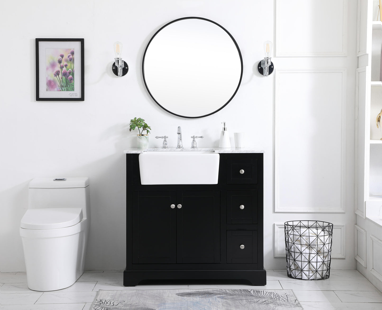 36 inch Single Bathroom Vanity in Black - BC4603635BK