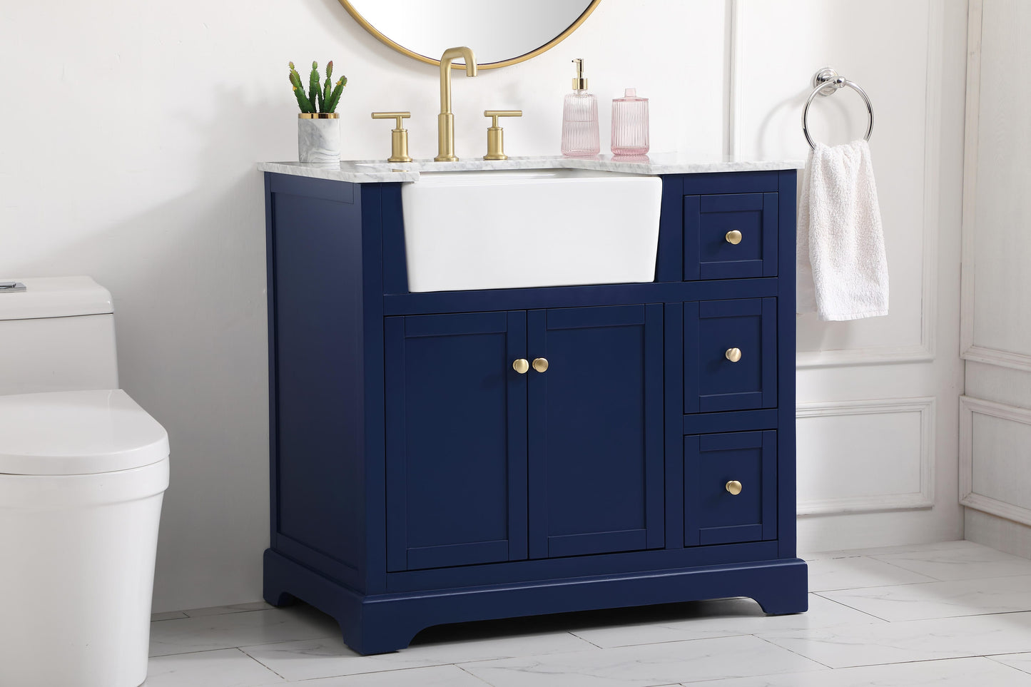 36 inch Single Bathroom Vanity in Blue