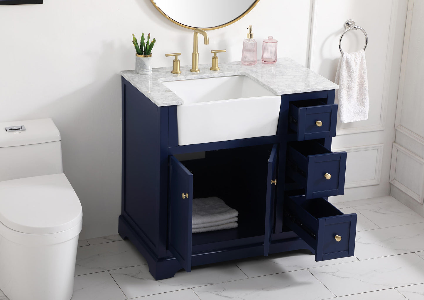 36 inch Single Bathroom Vanity in Blue