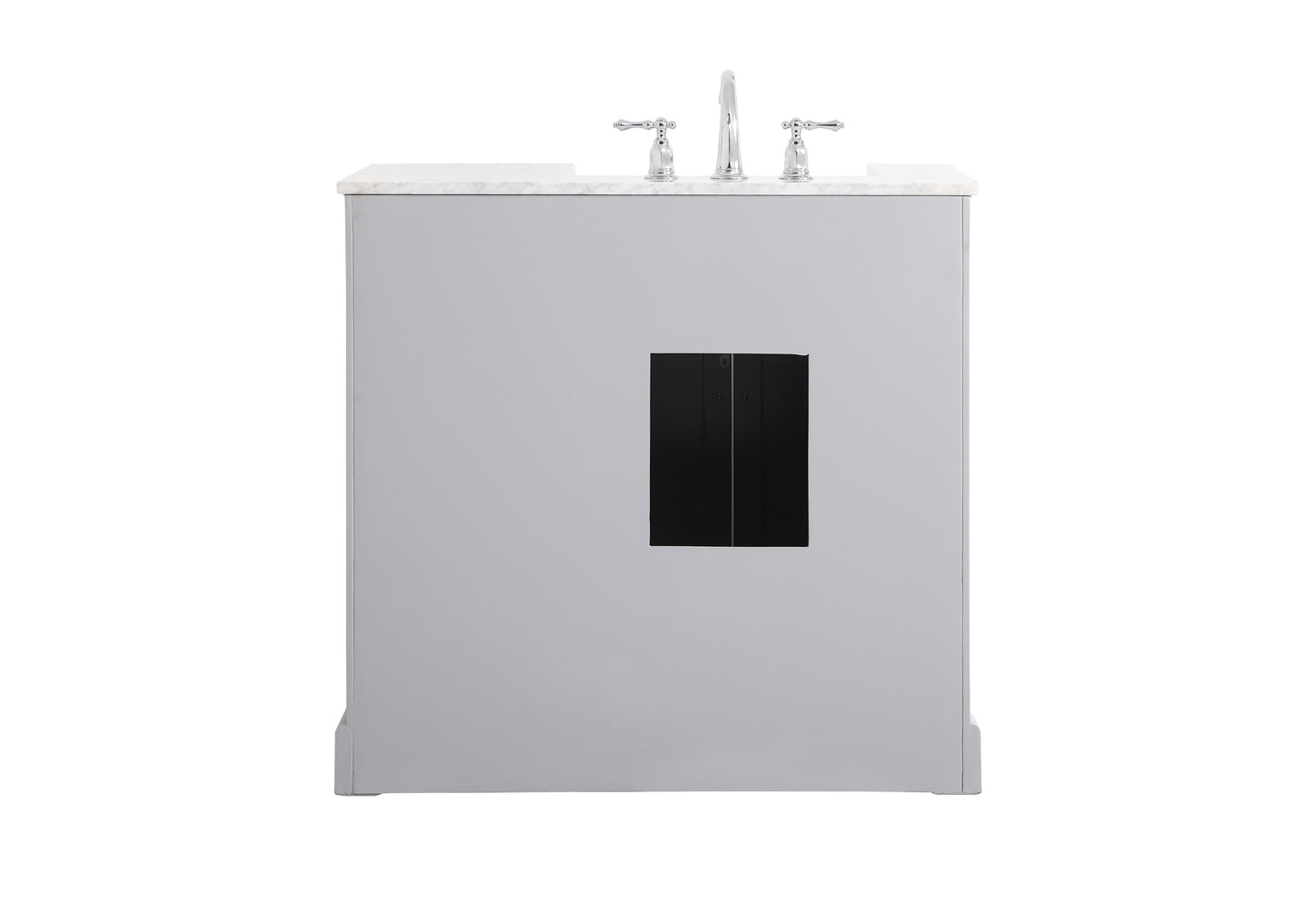 36 inch Single Bathroom Vanity in Grey with backsplash