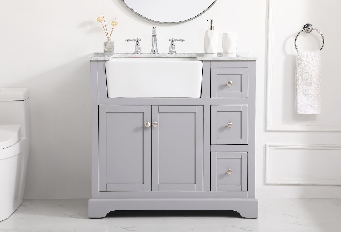 36 inch Single Bathroom Vanity in Grey