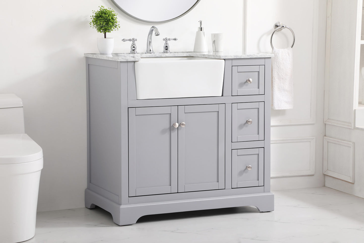 36 inch Single Bathroom Vanity in Grey