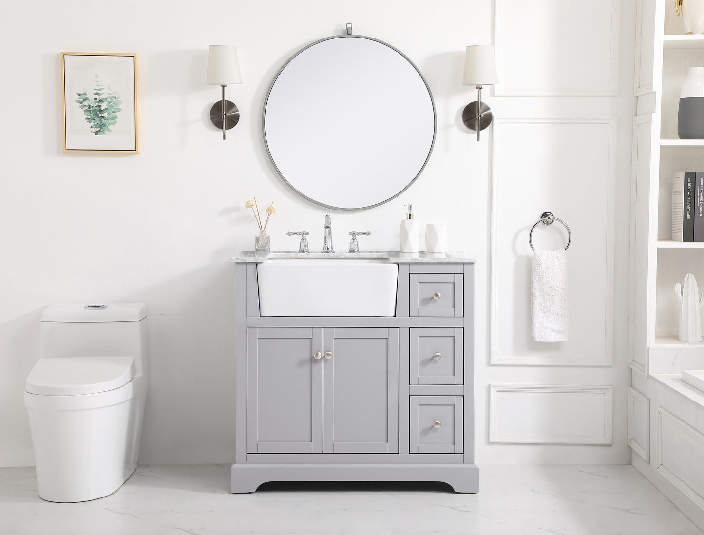 36 inch Single Bathroom Vanity in Grey