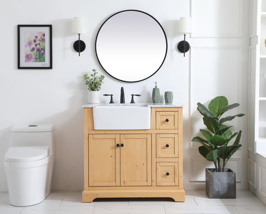 36 inch Single Bathroom Vanity in Natural Wood - BC4603635NW