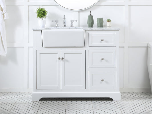 42 inch Single Bathroom Vanity in White - BC4604235WH