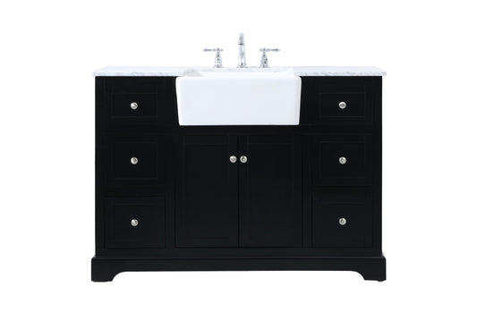 48 inch Single Bathroom Vanity in Black