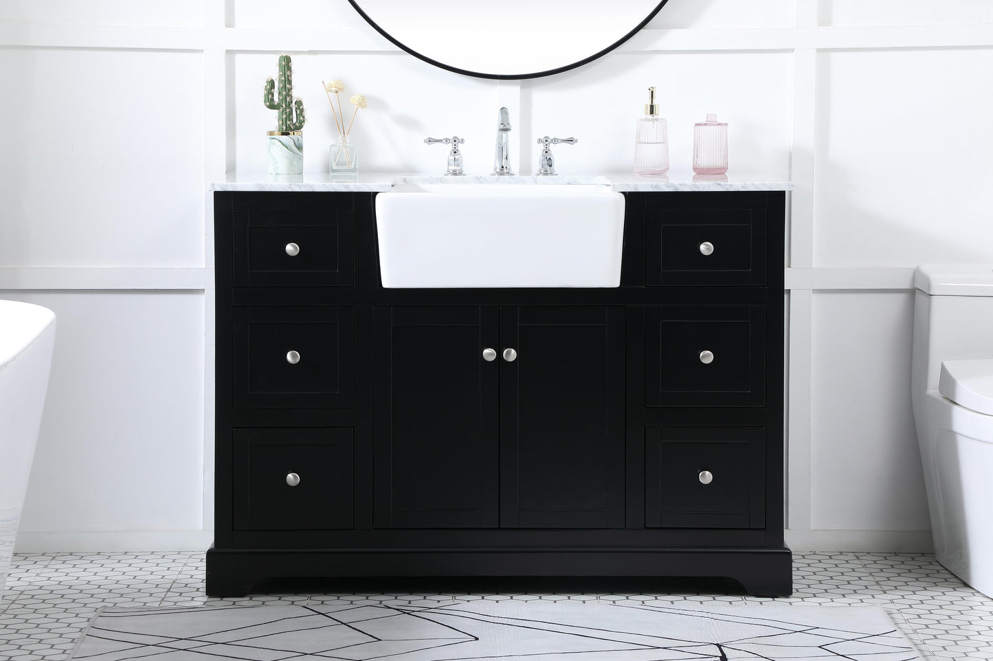 48 inch Single Bathroom Vanity in Black