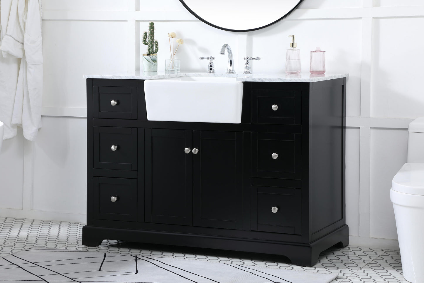 48 inch Single Bathroom Vanity in Black