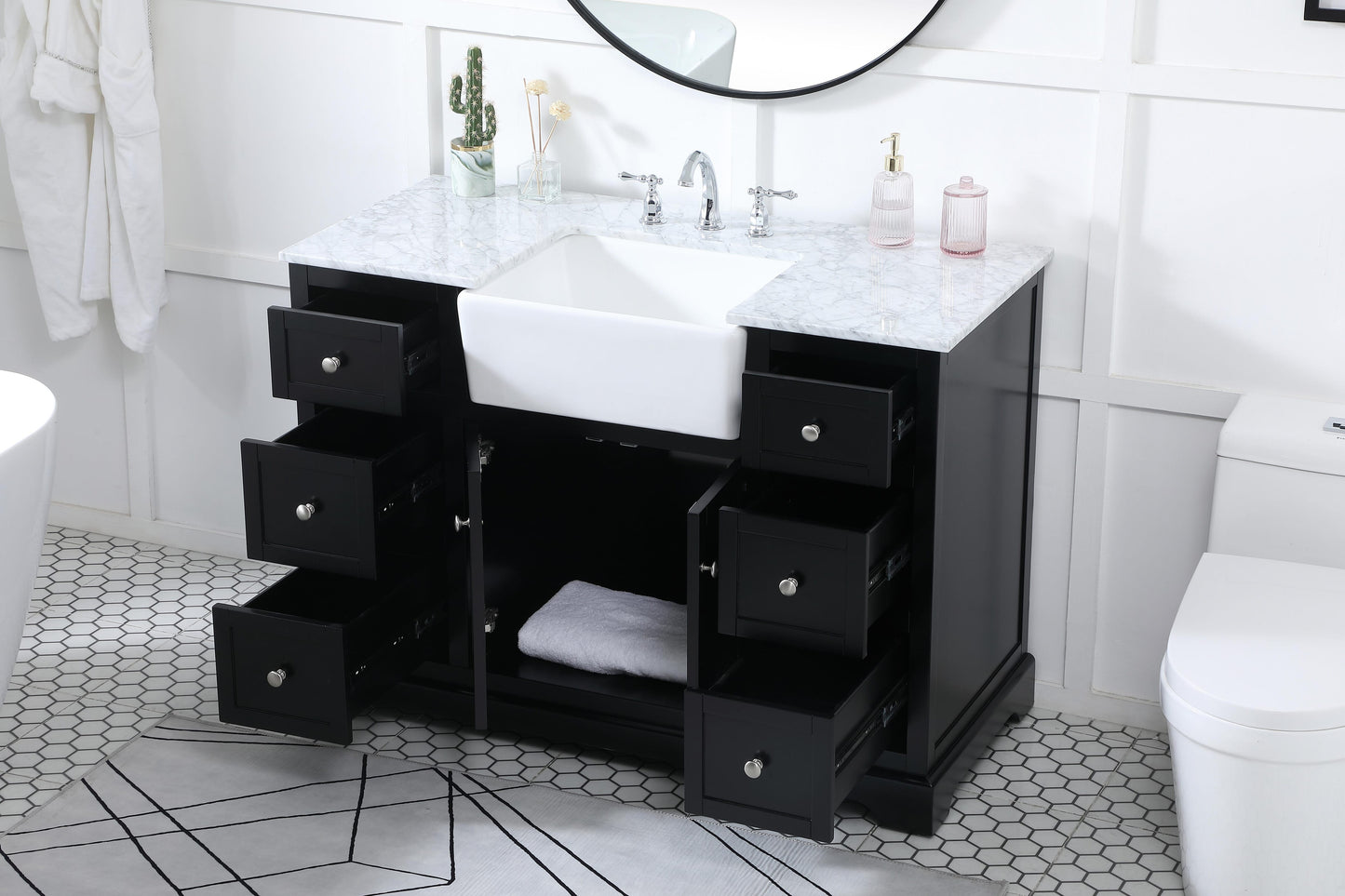 48 inch Single Bathroom Vanity in Black