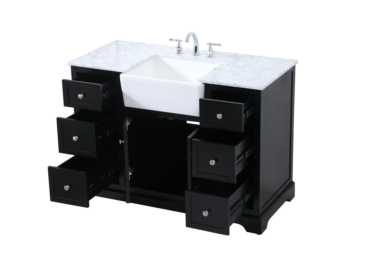 48 inch Single Bathroom Vanity in Black