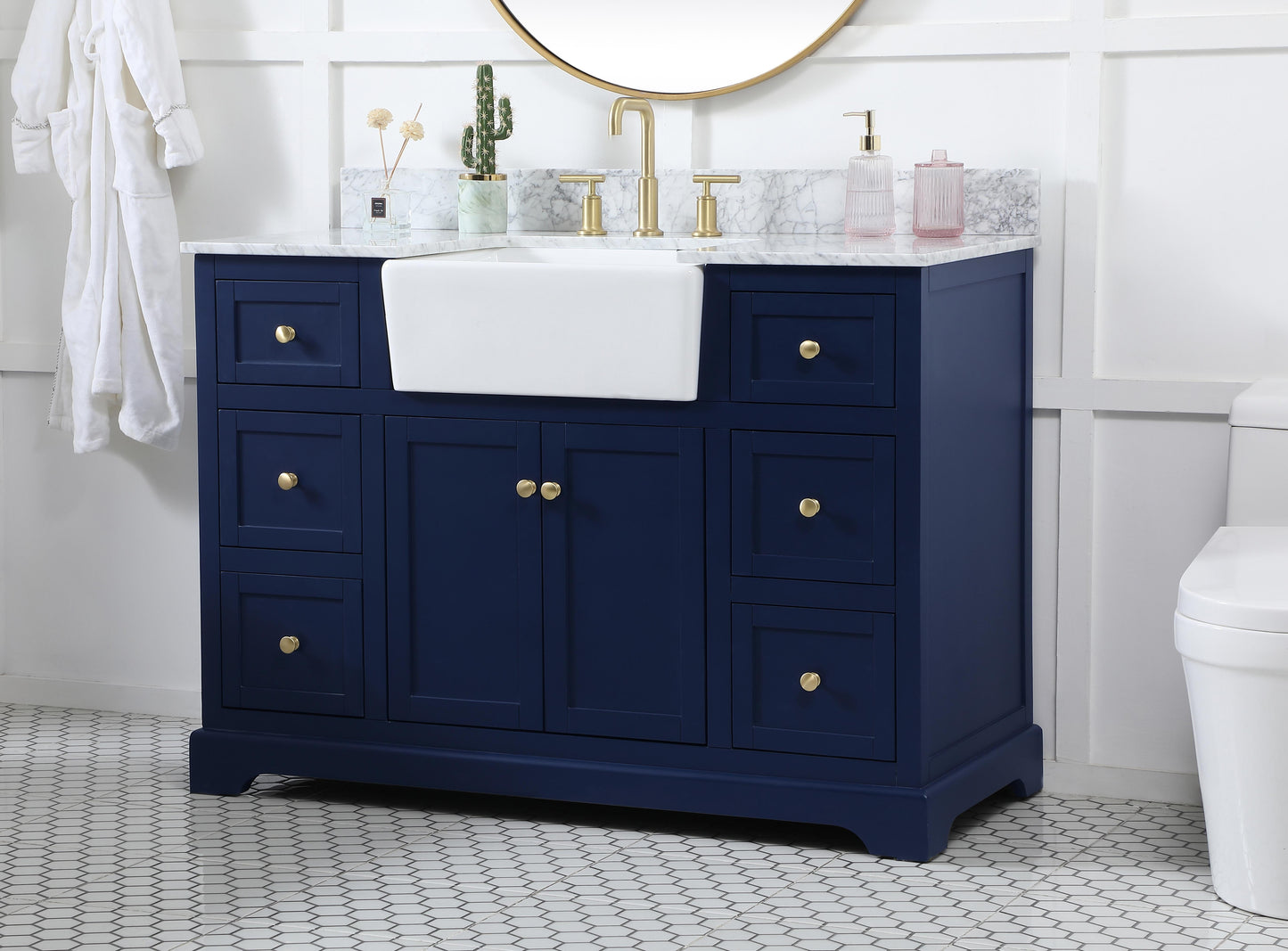 48 inch Single Bathroom Vanity in Blue - BC4604835BL-BS