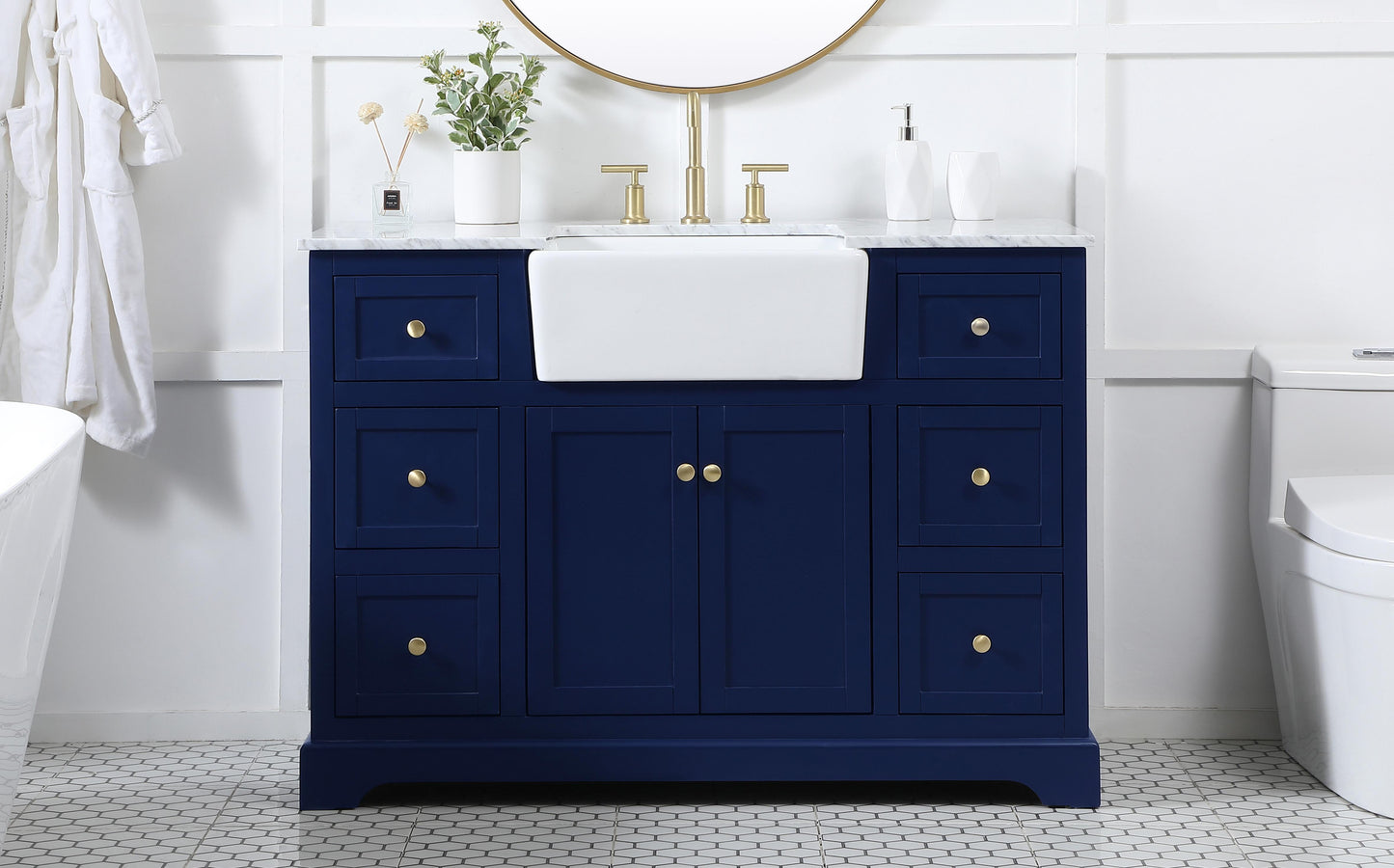 48 inch Single Bathroom Vanity in Blue - BC4604835BL