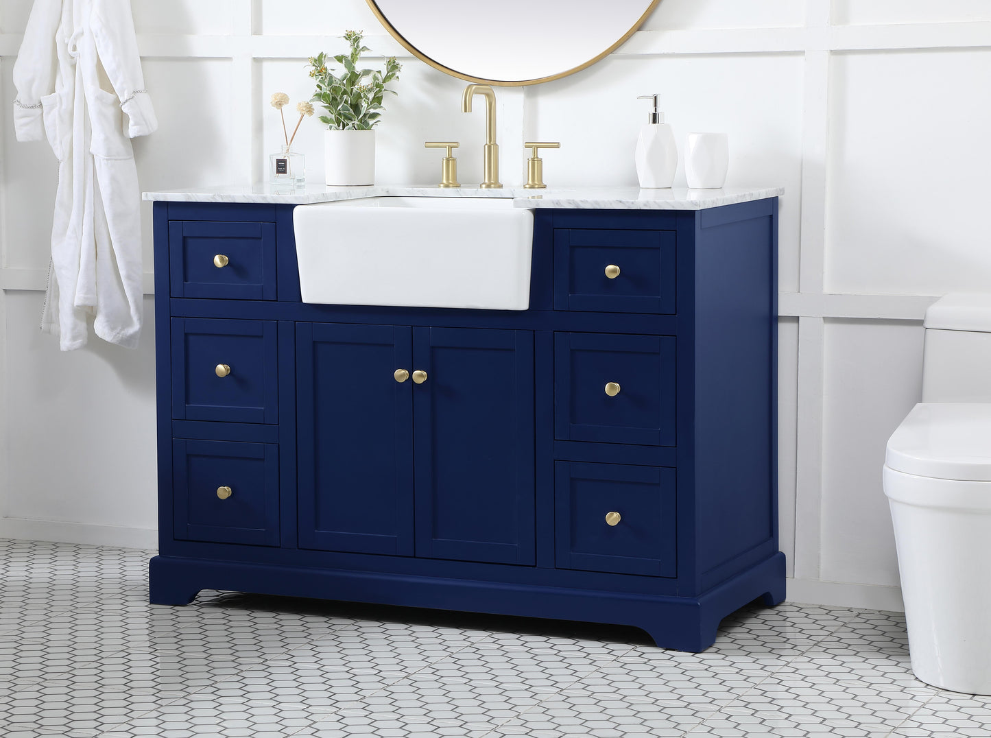 48 inch Single Bathroom Vanity in Blue - BC4604835BL