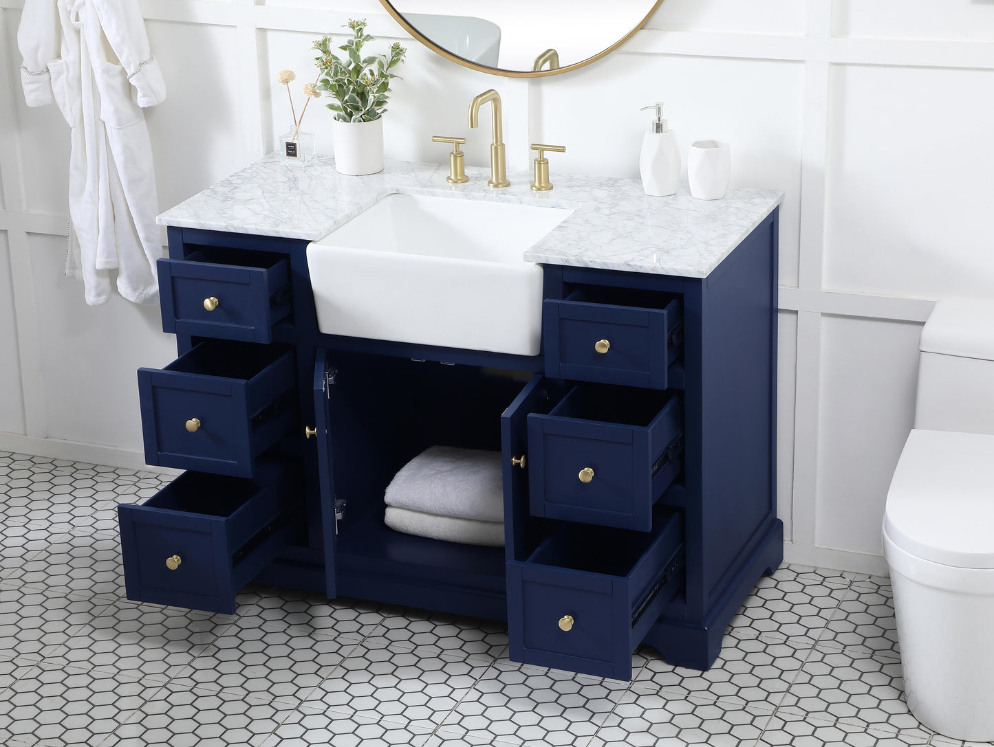 48 inch Single Bathroom Vanity in Blue - BC4604835BL