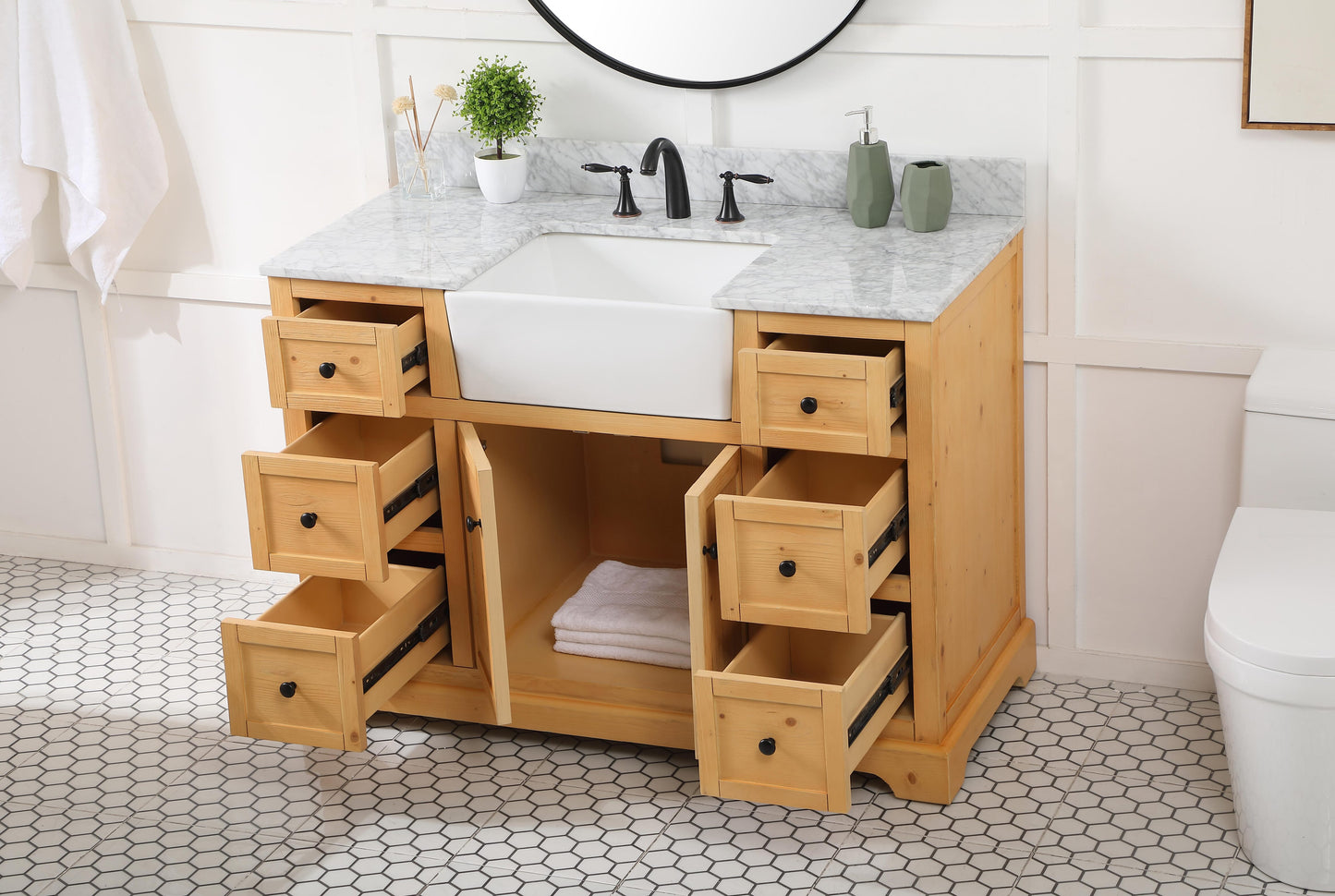 48 inch Single Bathroom Vanity in Natural Wood