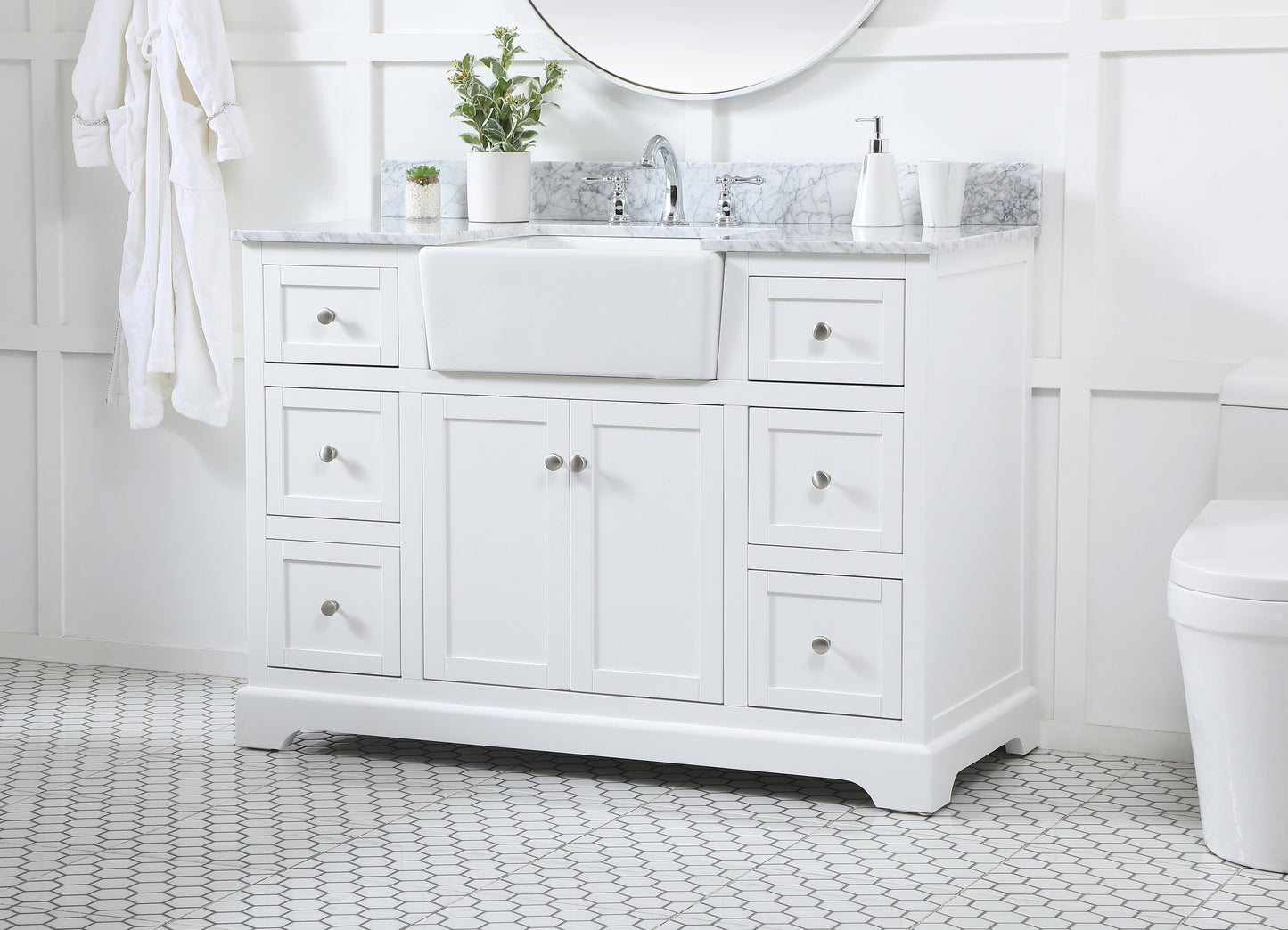 48 inch Single Bathroom Vanity in White - BC4604835WH-BS