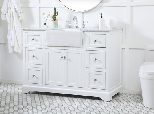 48 inch Single Bathroom Vanity in White - BC4604835WH