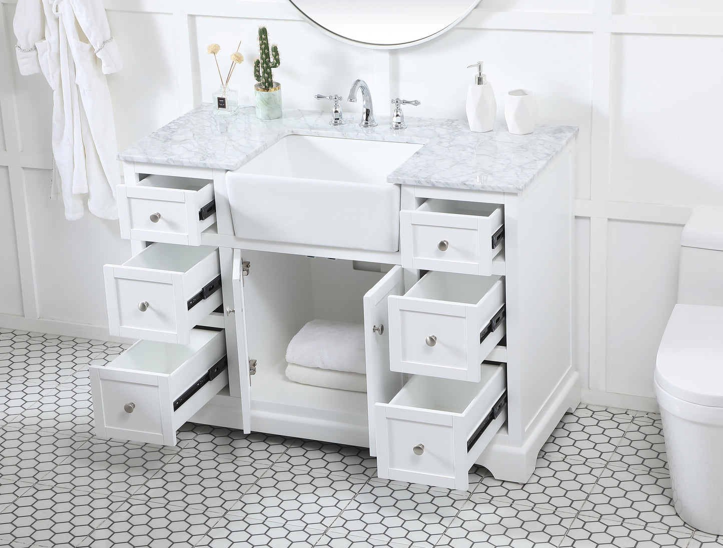 48 inch Single Bathroom Vanity in White - BC4604835WH