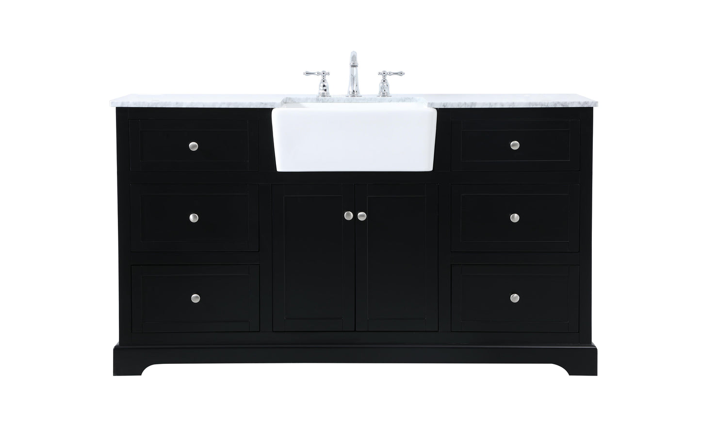 60 inch Single Bathroom Vanity in Black