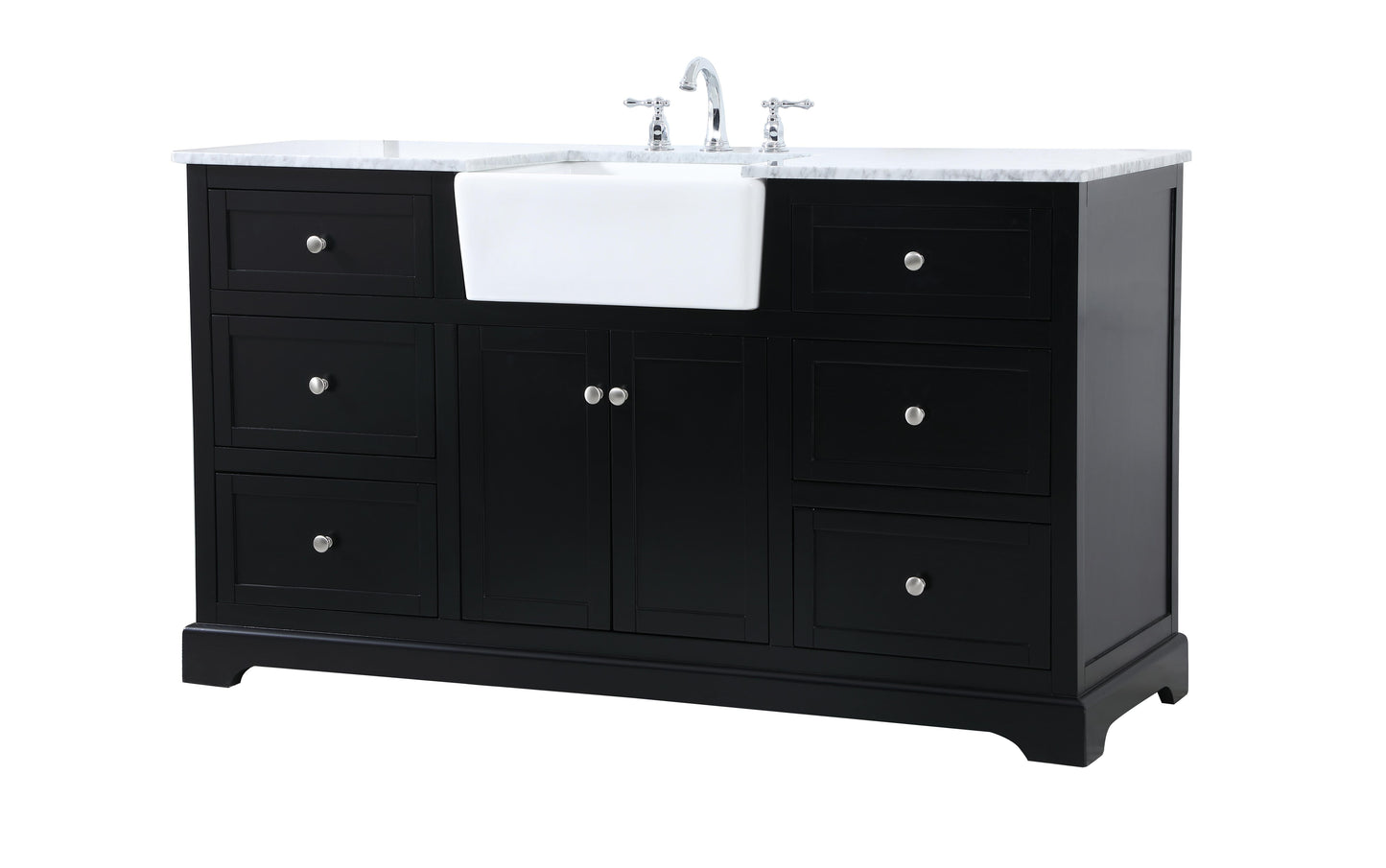 60 inch Single Bathroom Vanity in Black