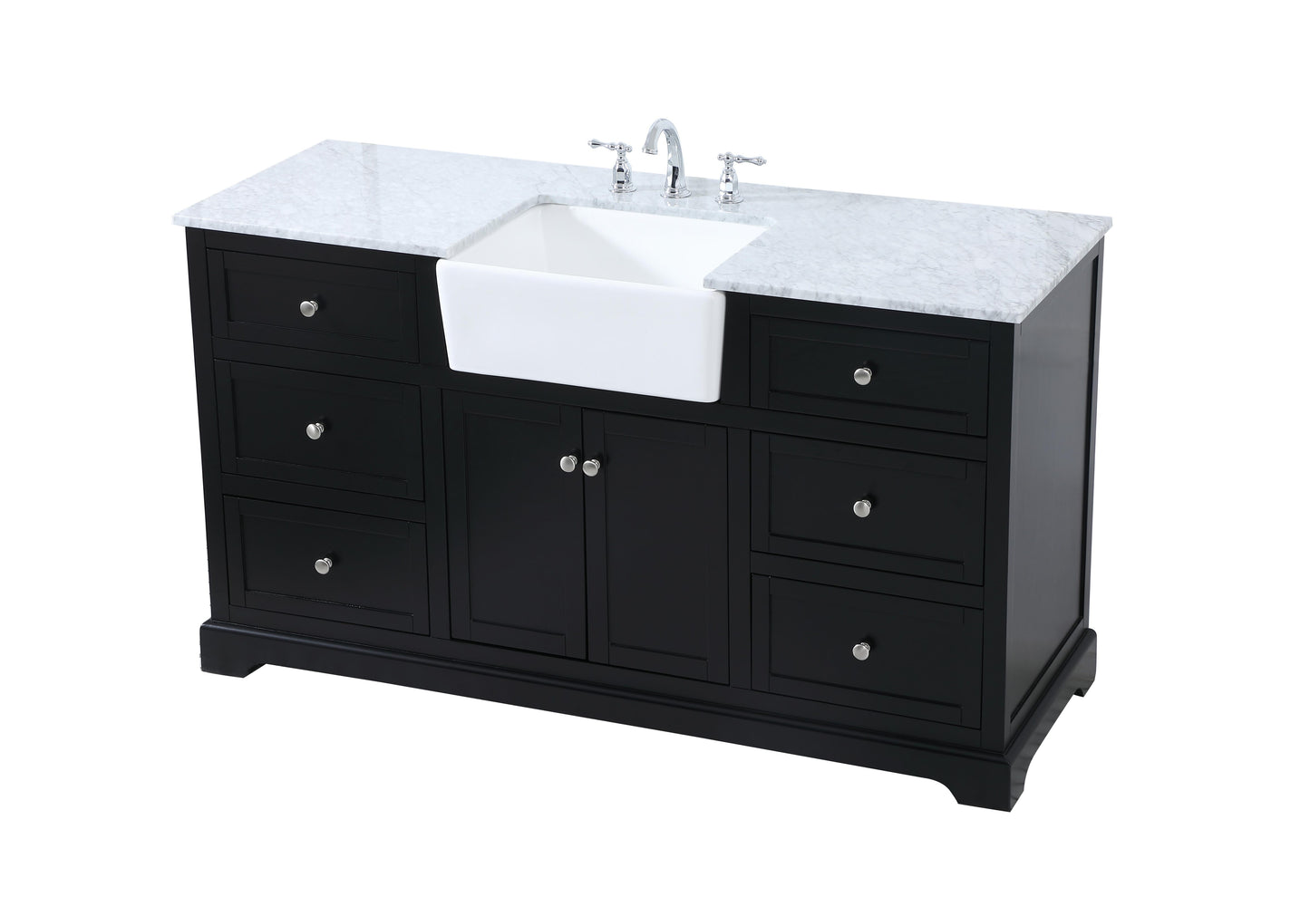 60 inch Single Bathroom Vanity in Black